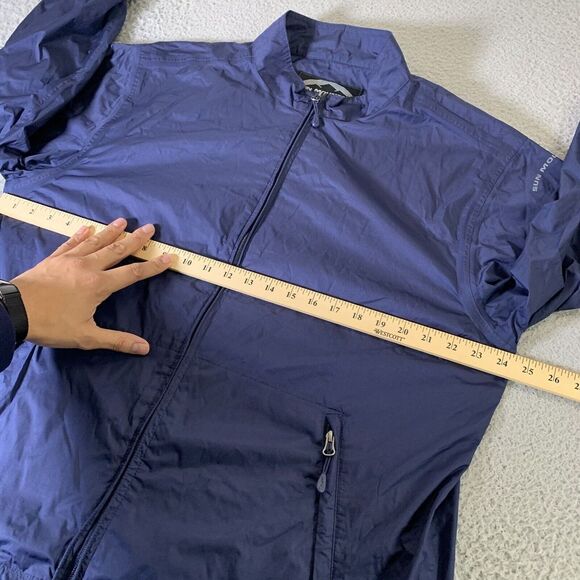 Sun Mountain Golf Jacket Mens Large [Fits Medium] Full Zip Windbreaker Navy Blue - Picture 4 of 8
